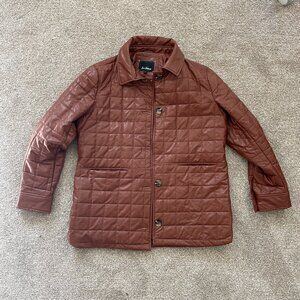 Sam Edelman Womens Box Quilted Faux Leather Shacket Jacket - Size L, Brown